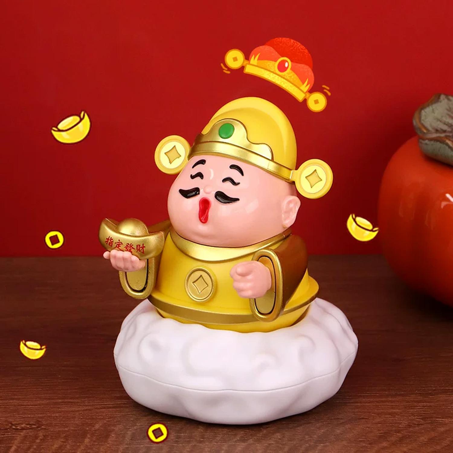 Mô Hình Thần Tài Lắc Đầu - Trang Trí Tết - E1002 - Màu Vàng