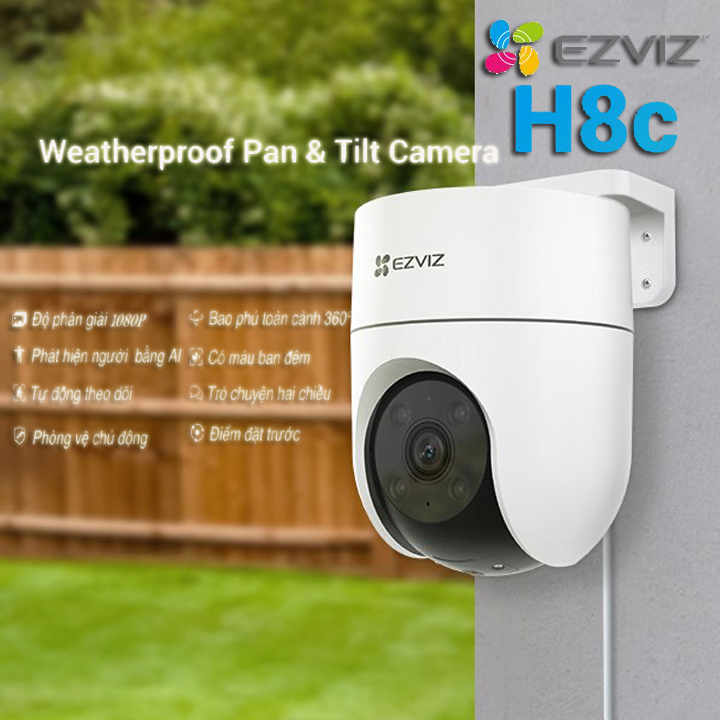 Camera IP WiFi quay quét ngoài trời EZVIZ H8c bản 2MP hàng chính hãng