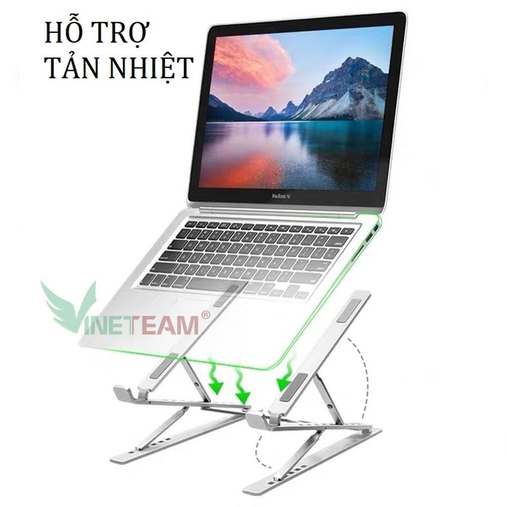 Giá đỡ laptop nhôm thiết kế thông minh 2 tầng 15 nấc điều chỉnh độ cao, nâng tản nhiệt laptop N8