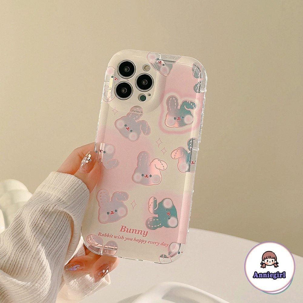 Ốp Điện Thoại TPU Mềm Màu Laser In Hình Thỏ Dễ Thương Cho IPhone 11 Casing 14 Pro Max Ip13 12 11 Pro Max 14 Pro Max