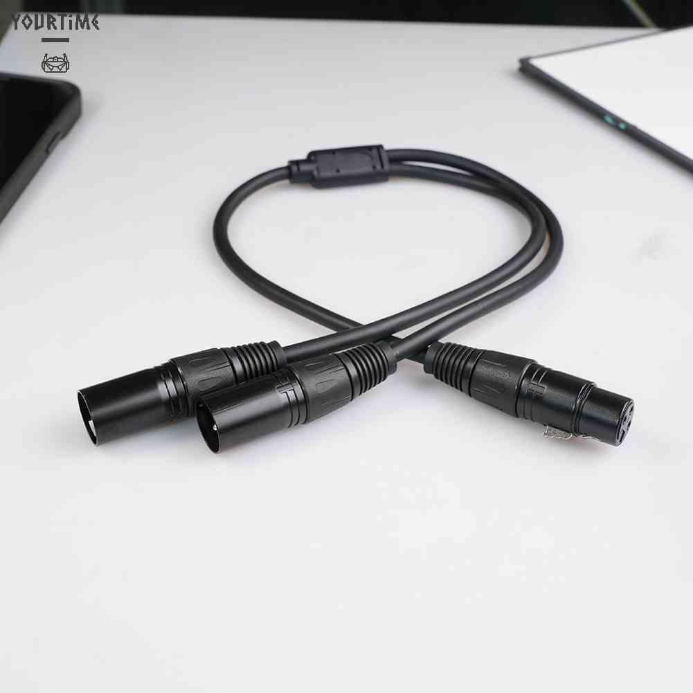 Dây Cáp Chữ Y Chuyển Đổi Âm Thanh 3 Pin XLR Sang XLR Kép Dài 50cm Màu Đen