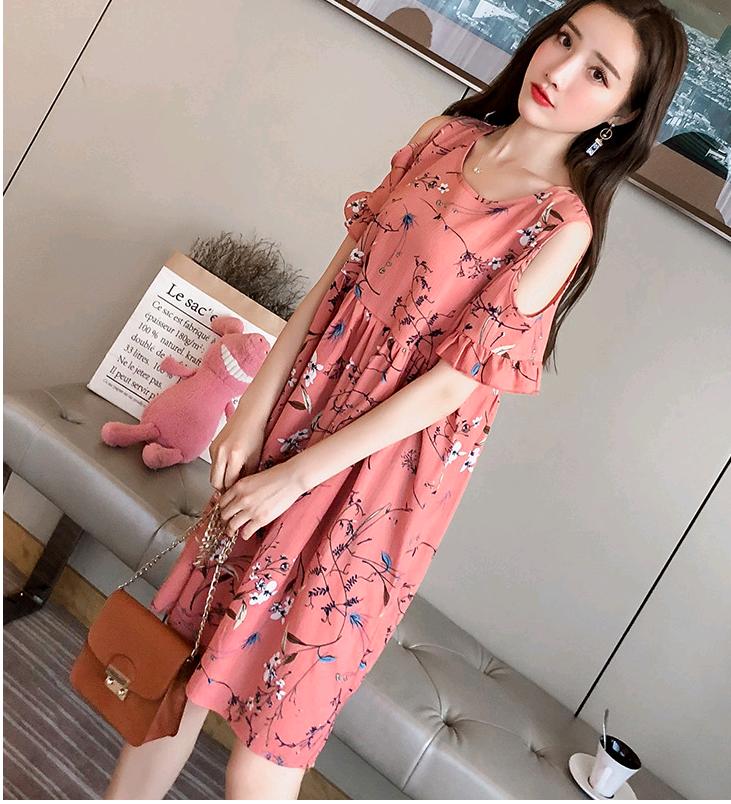 Đầm bầu voan hoa 2 lớp DN03 - 2XL