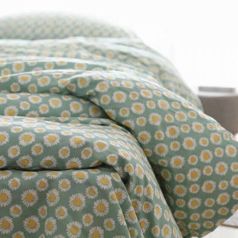 Bộ Chăn Ga Gối Cao Cấp Hàng Cotton Siêu Đẹp Mẫu HOA CÚC NHÍ