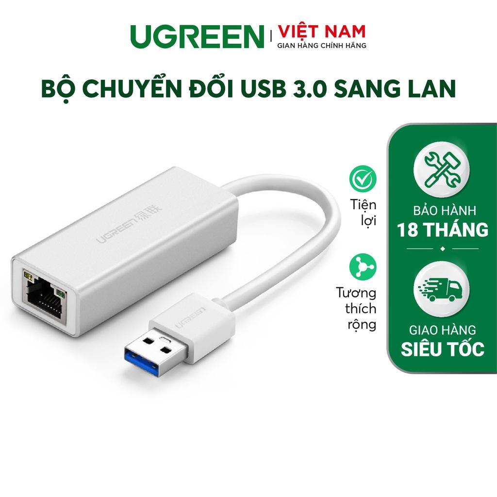 Bộ chuyển đổi USB 3.0 sang LAN 10/100/1000 Mbps UGREEN hàng chính hãng