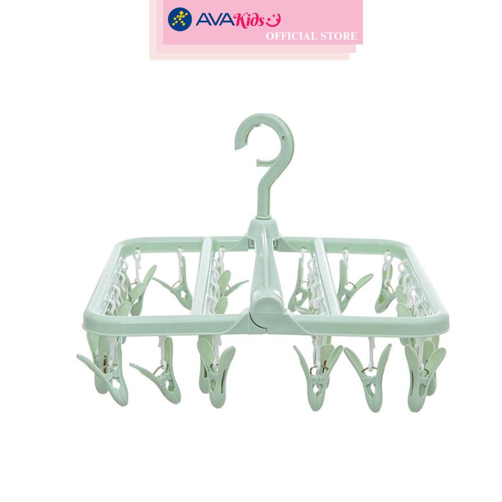 Móc chùm nhựa vuông TOP KIDS AC 32 kẹp - Màu ngẫu nhiên
