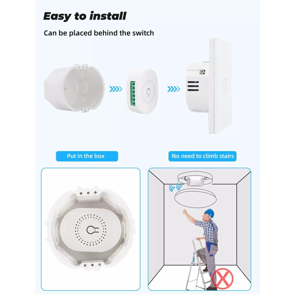 Công Tắc Thông Minh WIFI MINI Điều Khiển Từ Xa 16A - Điểu Khiển Thiết Bị Từ Xa Bằng Điện Thoại. Dùng AppSmart Life/ Tuya