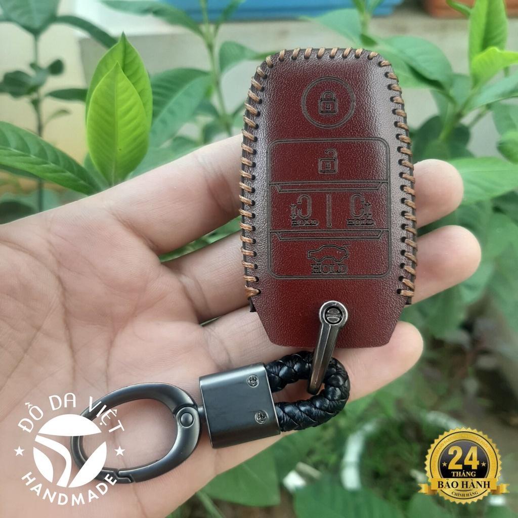 Bao da chìa khoá ô tô kia sedona chìa thông minh, Da thật bảo hành 2 năm