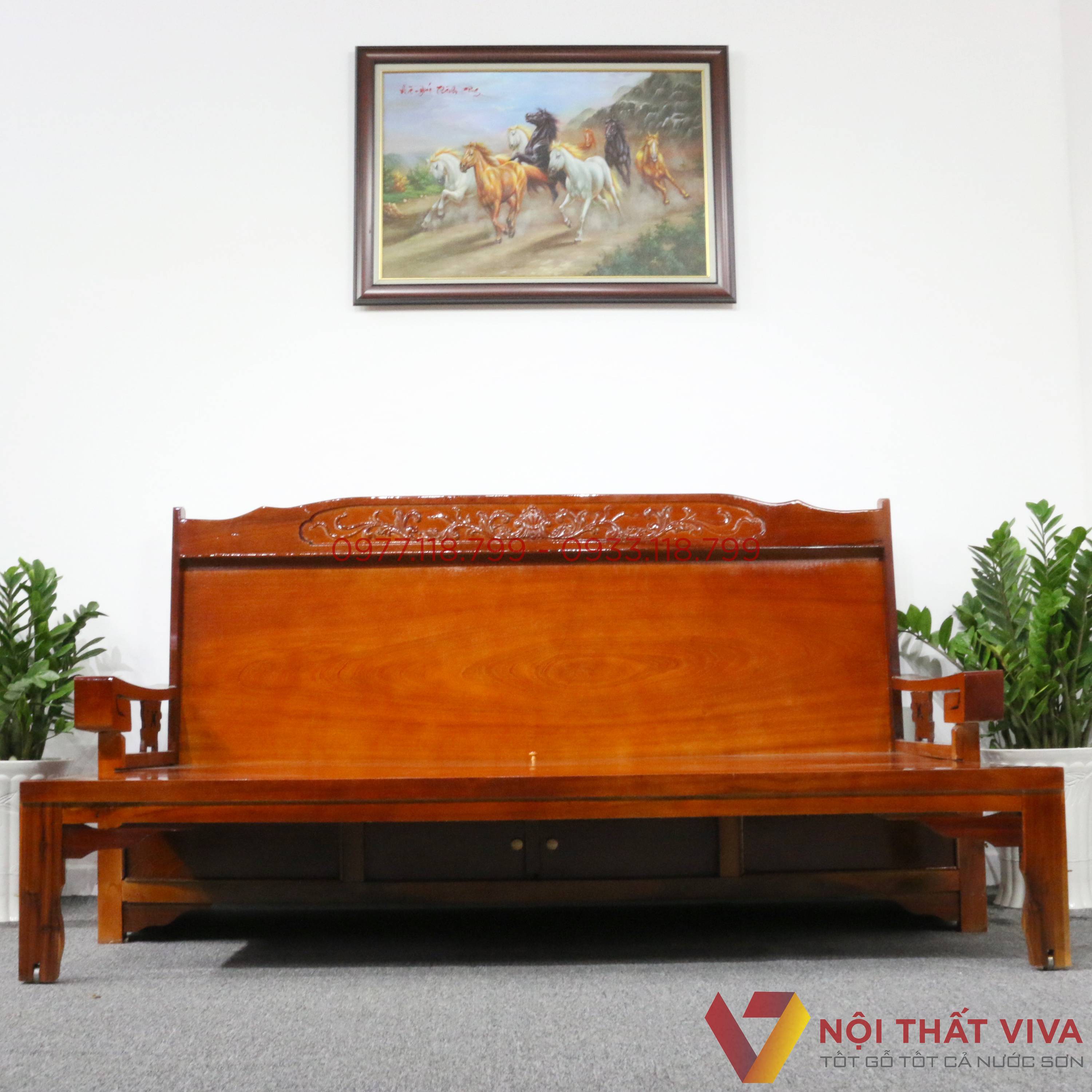 Ghế Gấp Trường Kỷ Gỗ Xoan Tự Nhiên Hiện Đại Giá Rẻ - 200cm x 60cm x 105cm (dài x rộng x cao) / Mở ra: 200x 120 x 105 (dài x rộng x cao)