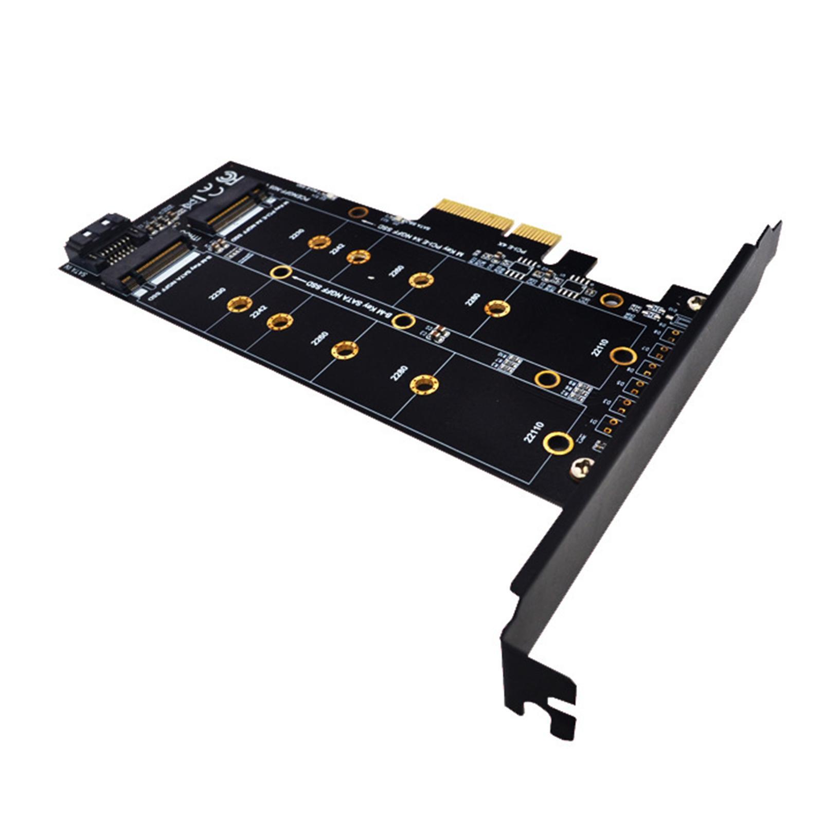 PCI E 4x to M.2 Key Dual Interface Card, PCI E 4x to M.2 Adapter Card, Durable PCI E 1x PCI E 4x B Key M Key M.2 to PCIe Adapter Card