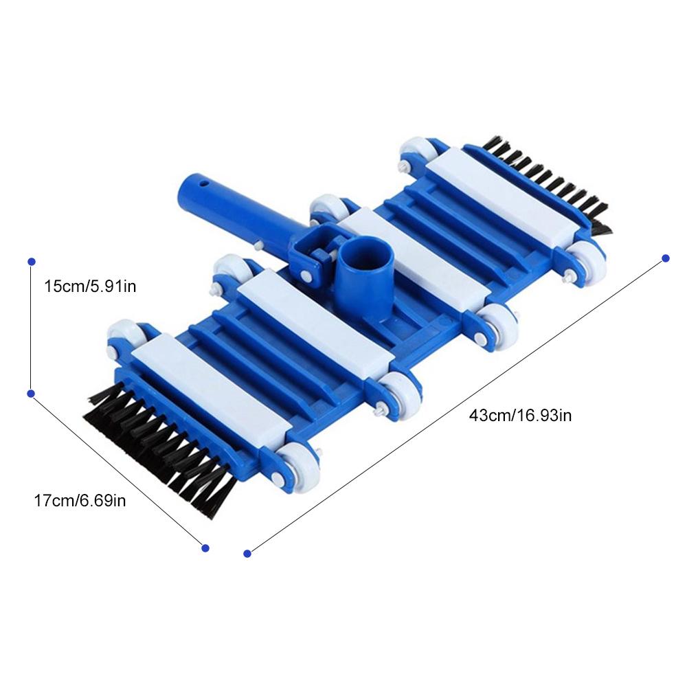 14-Inch Swimming Pool Vacuum Head Suction Head with Brush Flexible Vacuum Brush Head with Weighted Base Vacuum