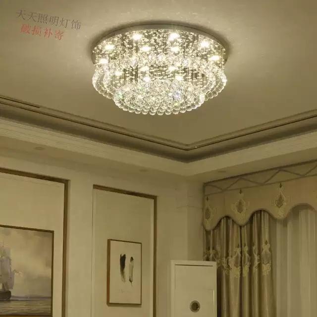 Đèn mâm pha lê ốp trần M9153 - KT 600x600x300mm, đèn chùm pha lê,