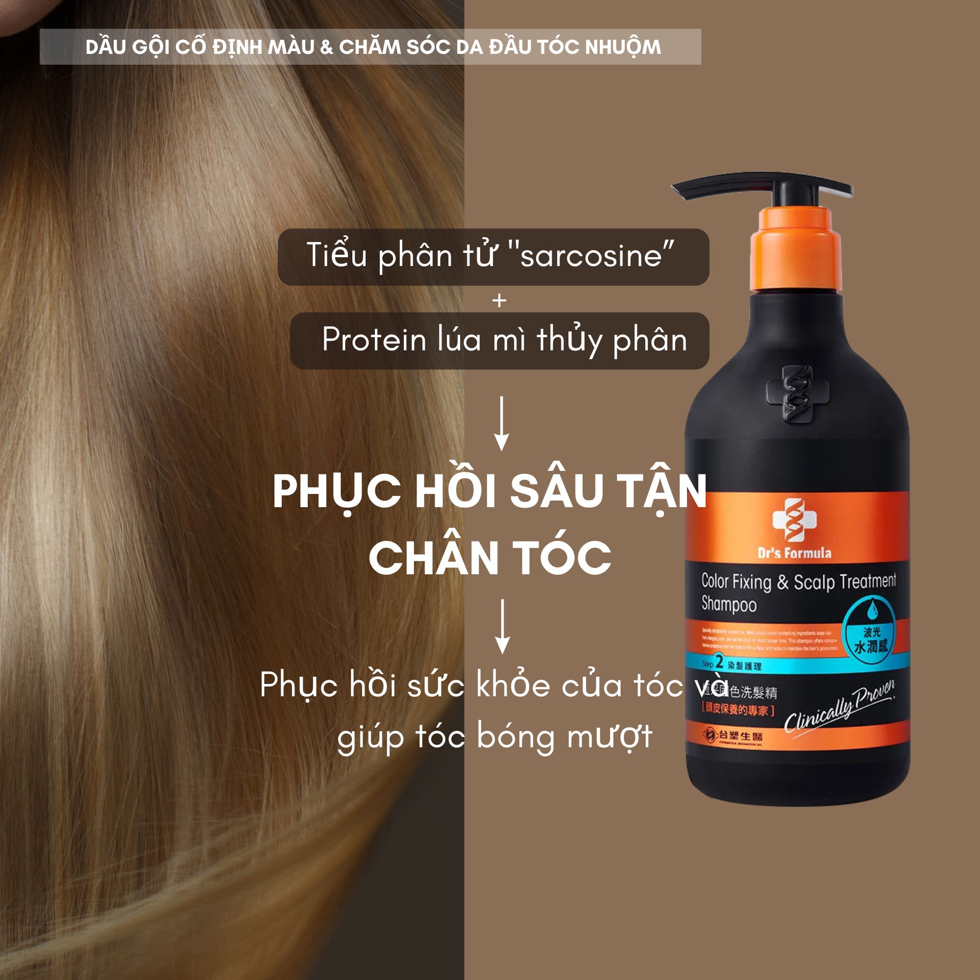 Dầu gội chăm sóc tóc nhuộm Dr's Formula Color Fixing & Scalp Treatment Shampoo giữ màu tóc lâu, chống phai màu