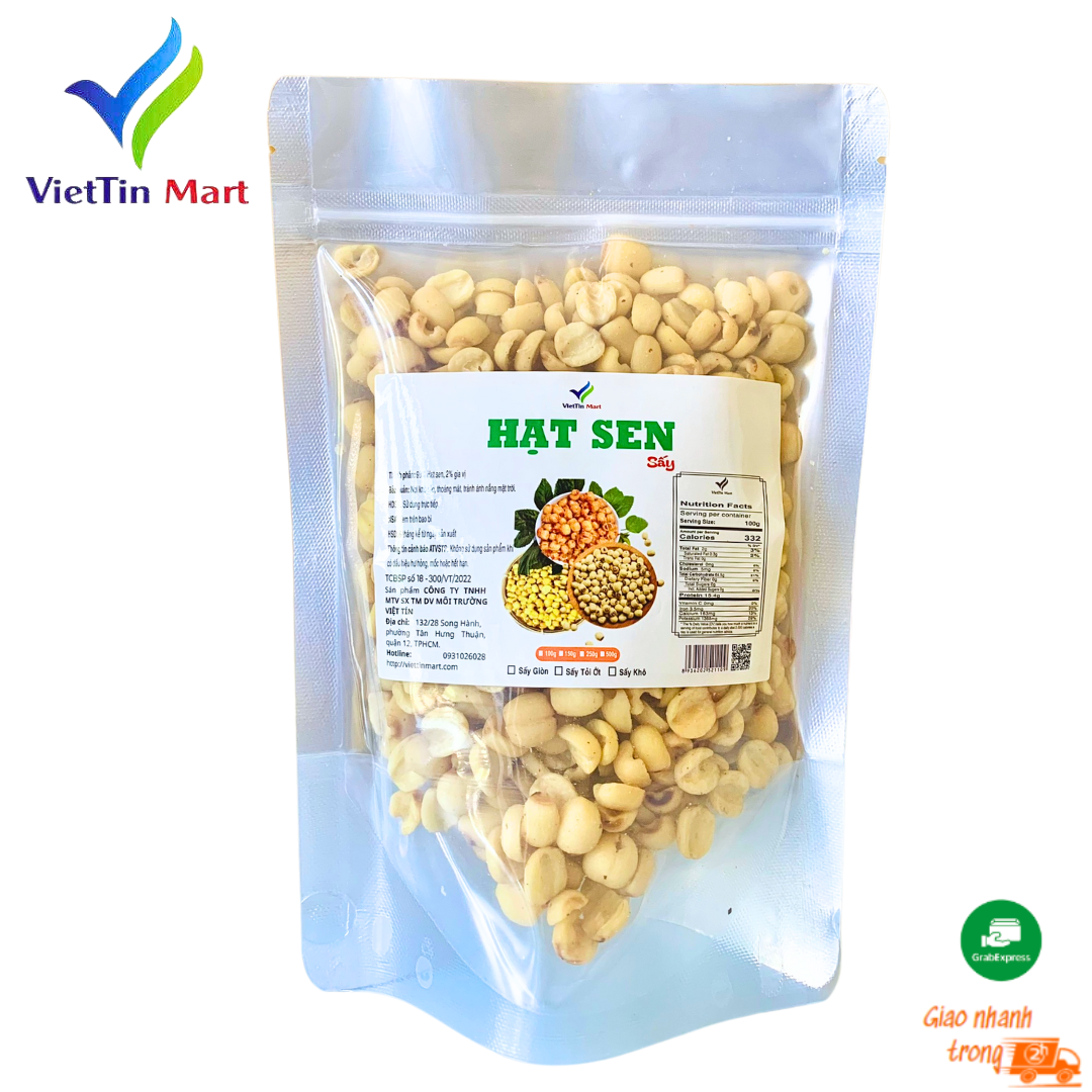 Hạt Sen Sấy Giòn Vỡ Đôi VietTin Mart 250g