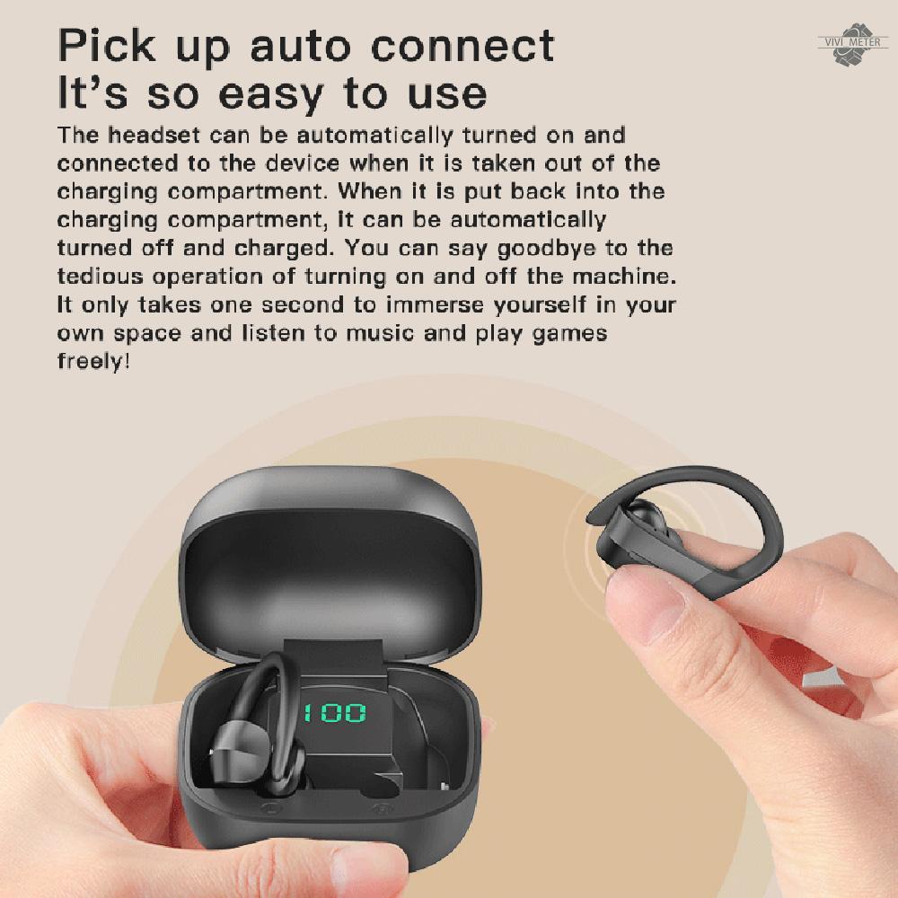 258 Ear Hanging Hook BT 5.0 Wireless Headphones Stereo In-ear Headset for Sport Running