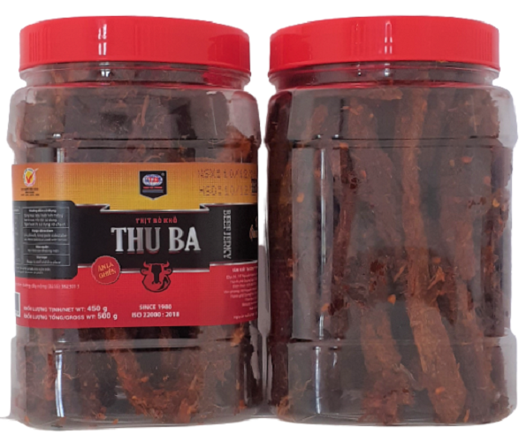 Combo 2 hộp khô bò Thu Ba chính hãng loại cây đặc sản Quảng Ngãi