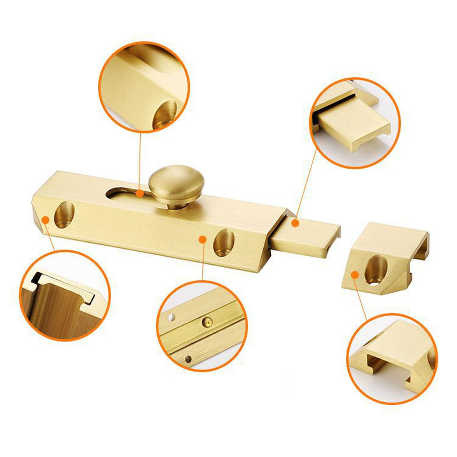 Multiunction Door Security Slide Lock Latch Thickened Rustproof Heavy Duty Brass Door Lock