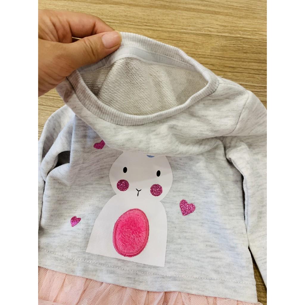 Set váy thỏ chân voan kèm quần legging dư xịn cho bé