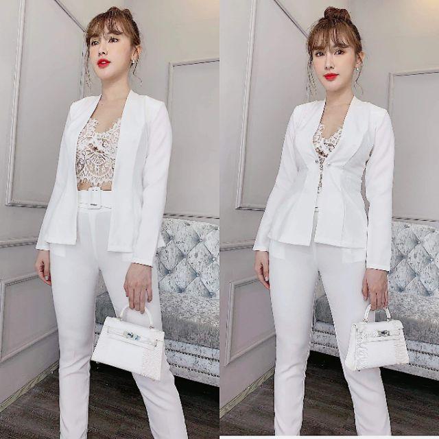 Sét áo vest kèm áo bra quần tây