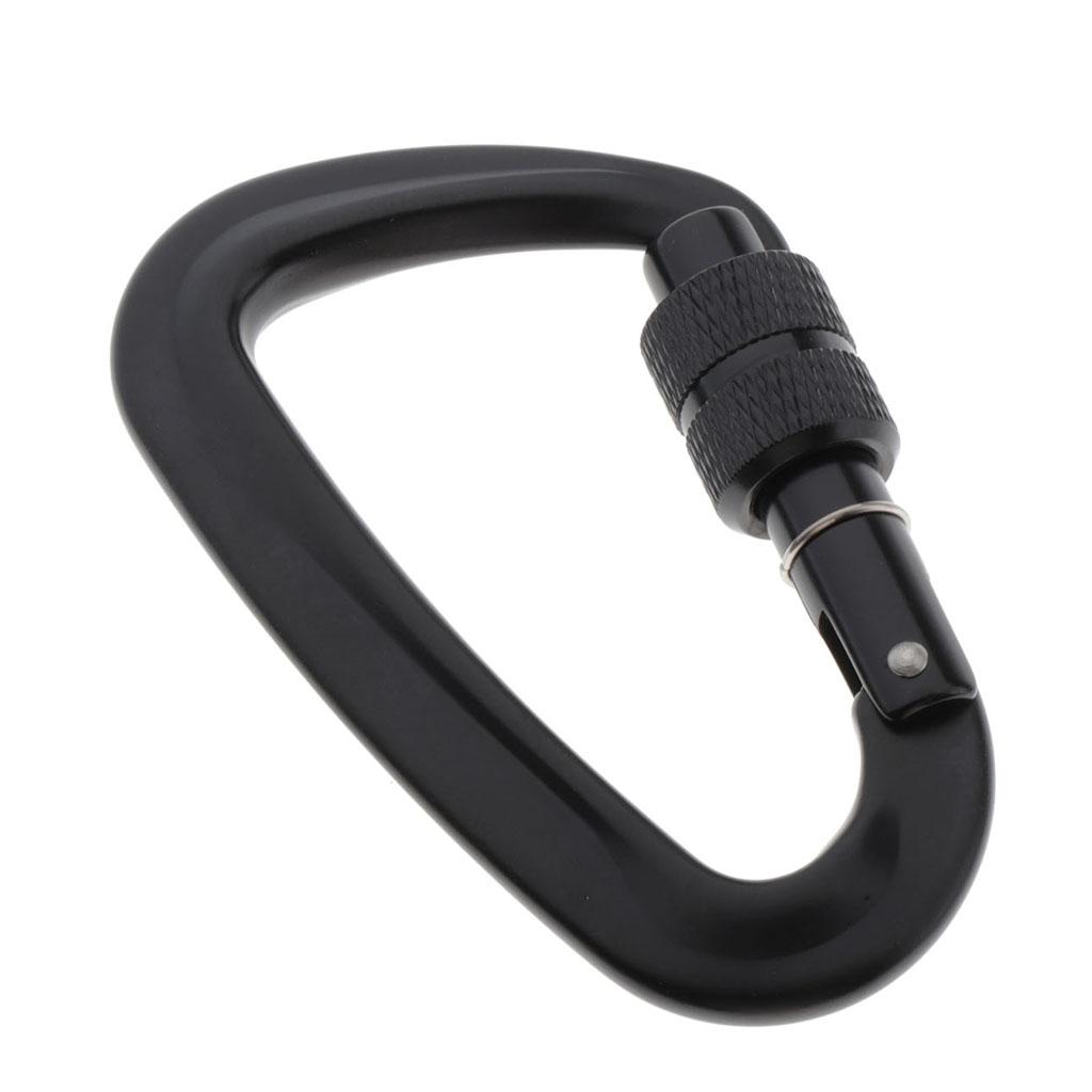 Carabiner Hooks Hammock Locking 7075 Aluminum D Clips with Screw Gate Hammock Locking for Outdoor Camping Hiking Traveling