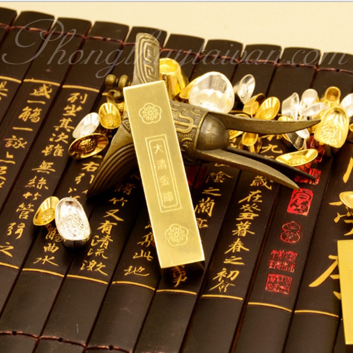 Thỏi vàng cây ĐỒNG 5.8cm*1cm*0.8cm chiêu lộc thờ cúng
