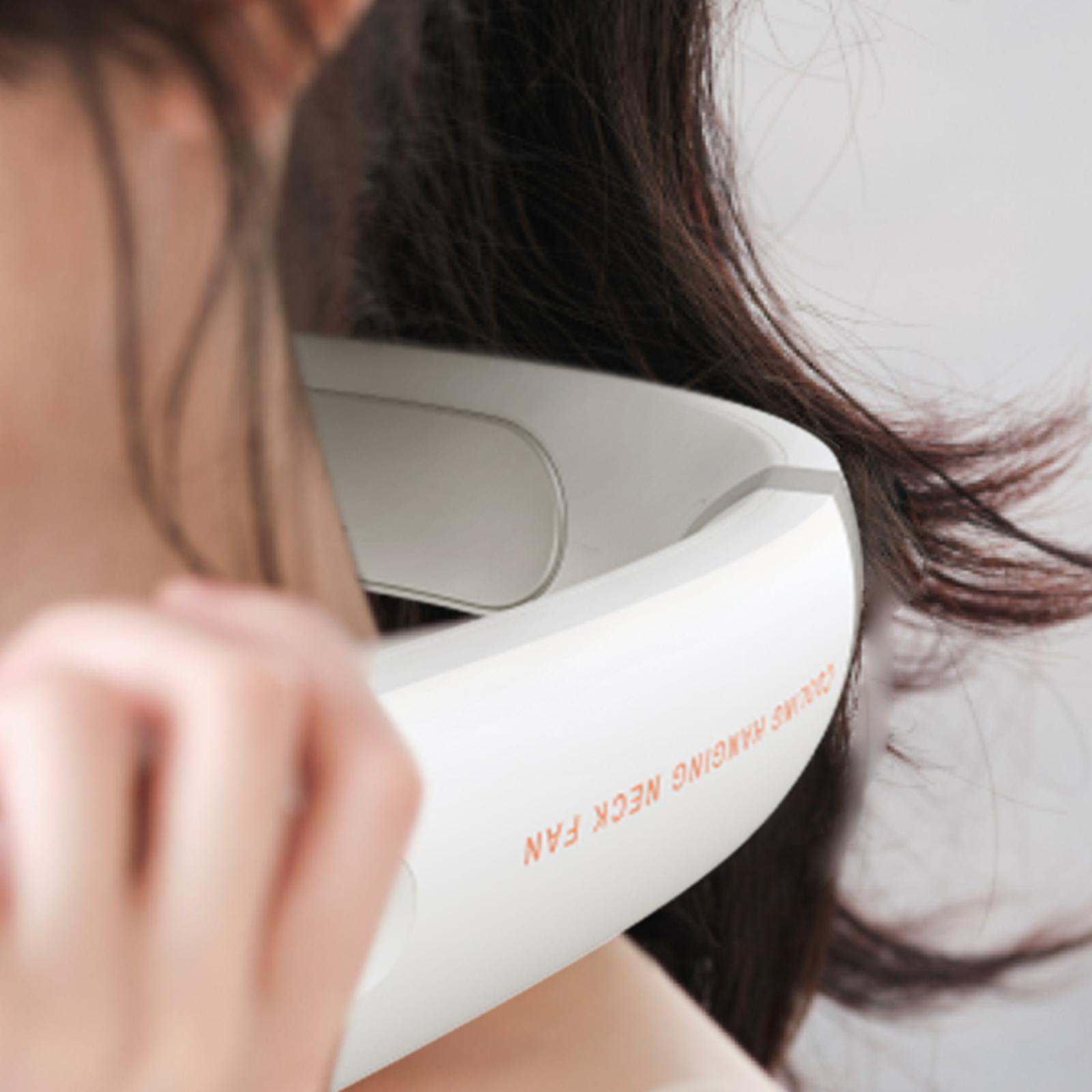 Portable USB Rechargeable Neckband Cooling Fan Neck Hanging Fan With Headset