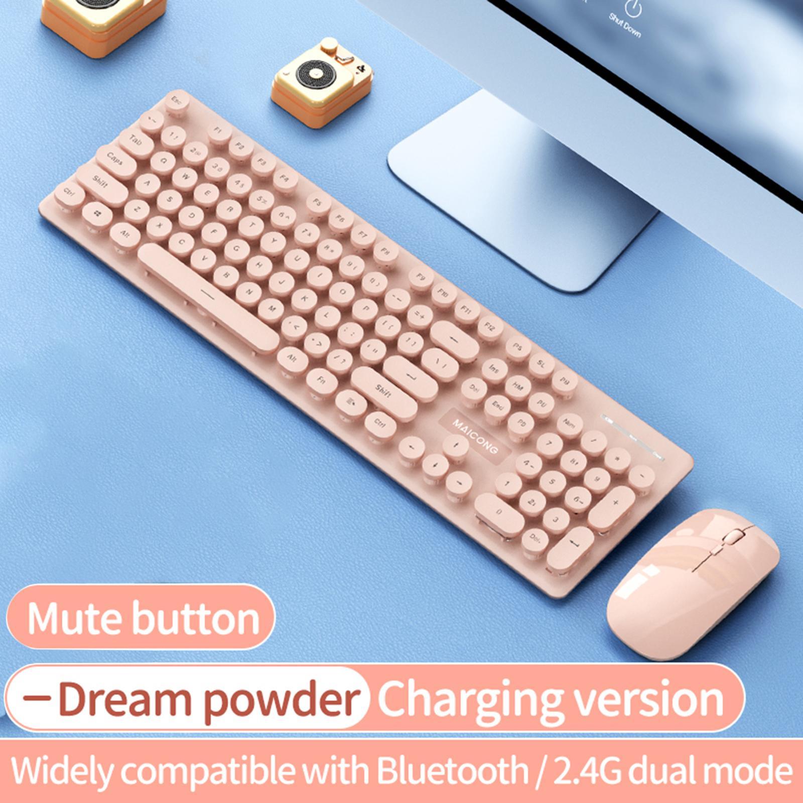 Wireless Keyboard Mouse Combo Dual-Mode for Mac OS Windows iOS Android