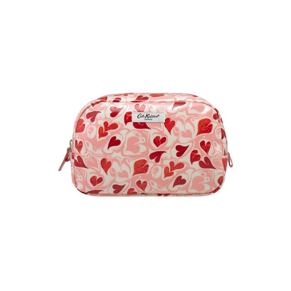 Cath Kidston - Túi đựng mỹ phẩm/Classic Cosmetic Case - Marble Hearts Ditsy - Pink -1042443