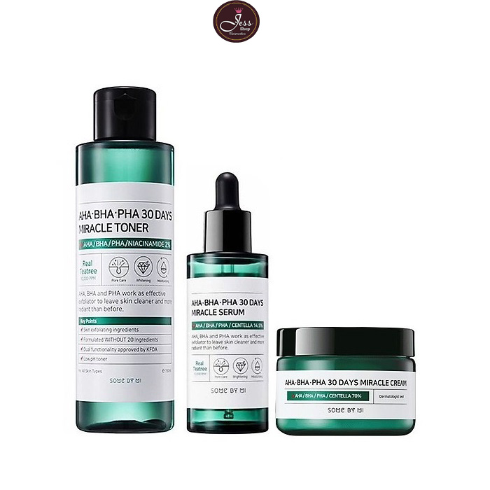 Combo 3 sản phẩm ngừa mụn Some By Mi AHA-BHA-PHA 30 Days Miracle