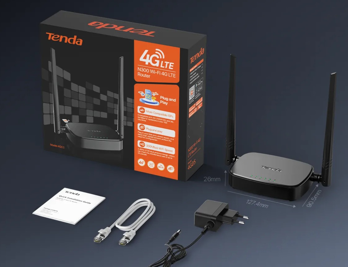 Bộ phát Wifi 4G 300Mbps Tenda 4G05 N300 - Hàng Chính Hãng