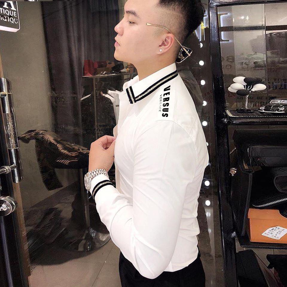 Sơ Mi Nam Phối Viền In Chữ VERSUS Cao Cấp SM217