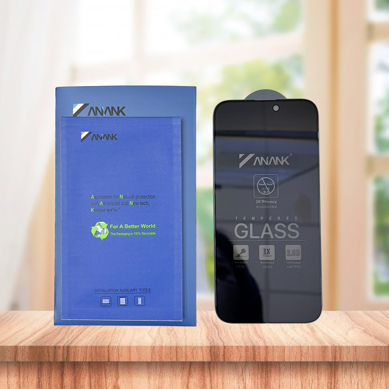 Cường lực ANANK chống nhìn trộm cho iPhone 15 pro/ 15 pro max - hàng chính hãng