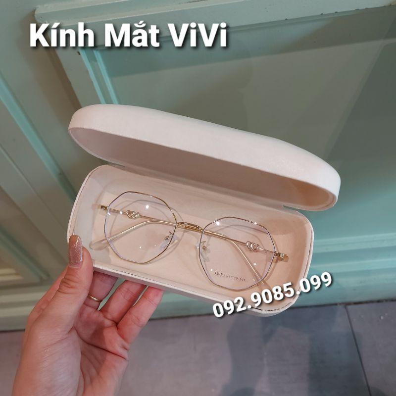 Gọng kính cận dáng vuông lục giác trái tim+ Nhận cắt - viễn - loạn