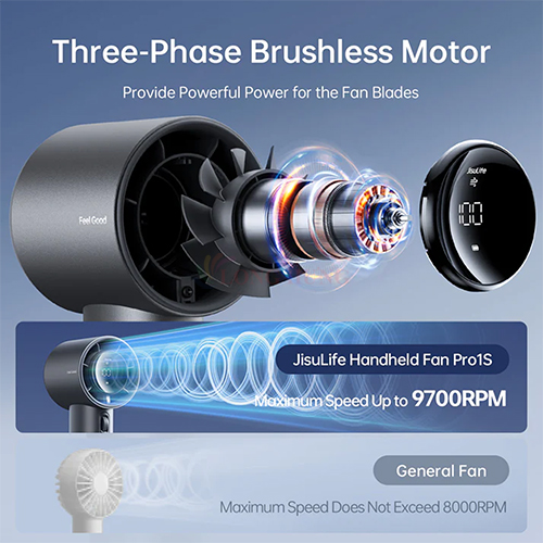 Quạt tích điện cầm tay Jisulife Handheld Fan Pro1 S (2025) - Hàng chính hãng