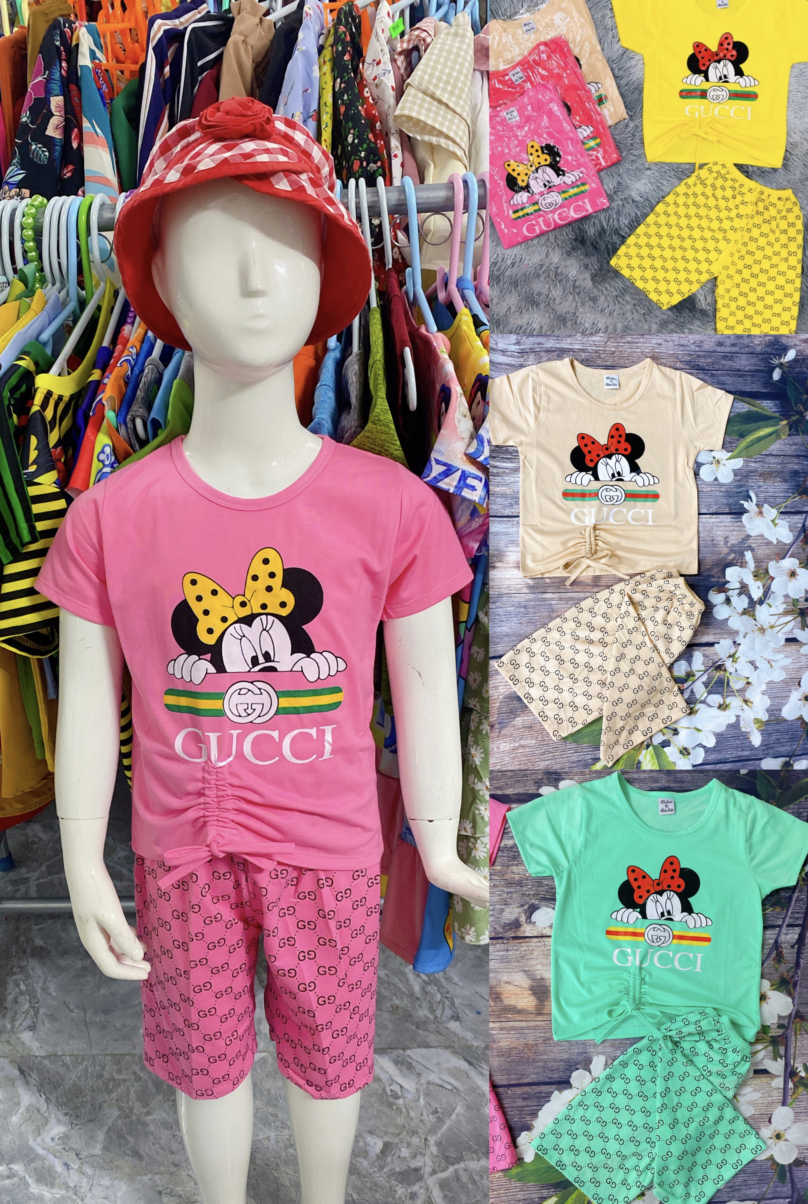 Bộ Thun Bé Gái Size 9,5-21,5Kg,10 Tháng -> 5,5 Tuổi, Áo Quần Thun Bé Gái Dễ Thương