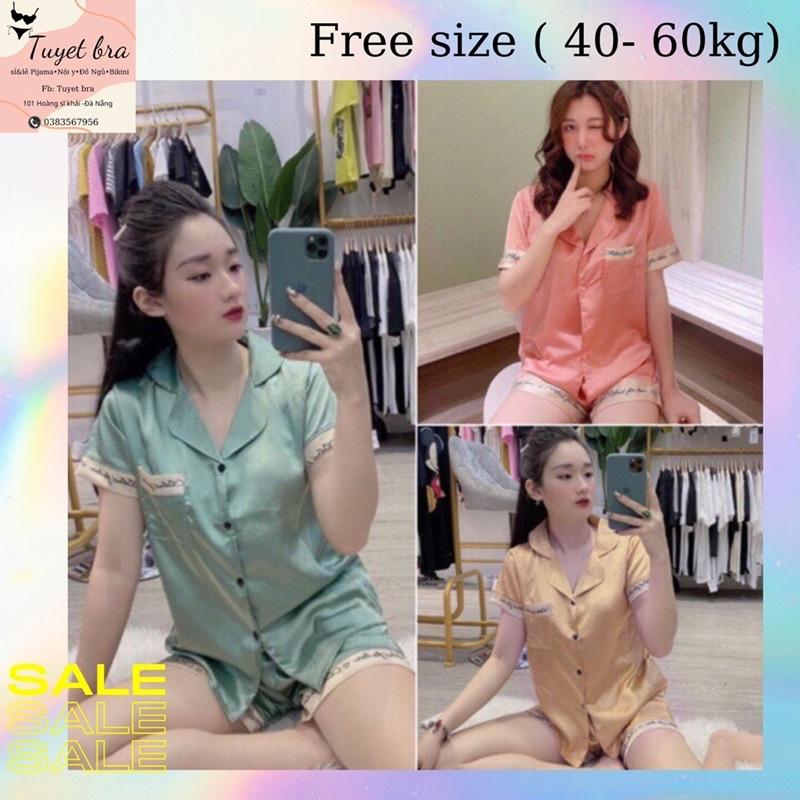 Bộ Pijama Lụa Cộc Đùi- Vải Lụa Cao Cấp-