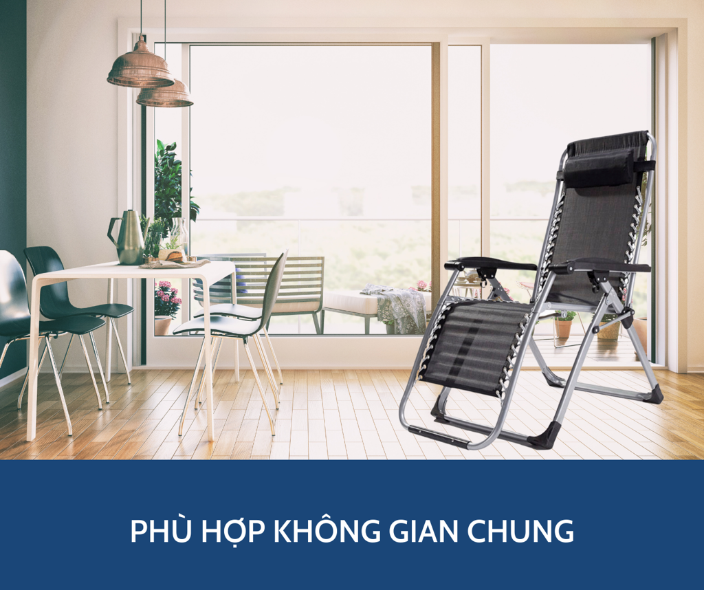 Ghế xếp thư giãn thông minh Kachi MK171 – Màu đen