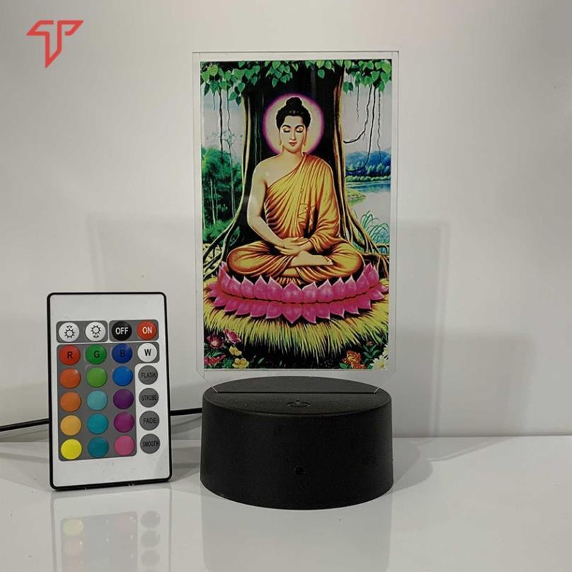 Đèn Led hình Phật Thích Ca Mâu Ni, đèn led 3D hình thờ, Tranh led