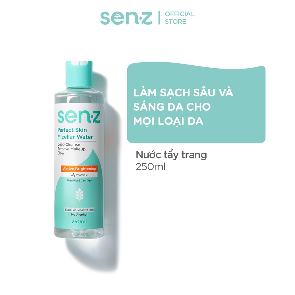 Nước Tẩy Trang Micellar Water Cám Gạo Sáng Da SenZ Perfect Skin Cho Mọi Loại Da 250ML