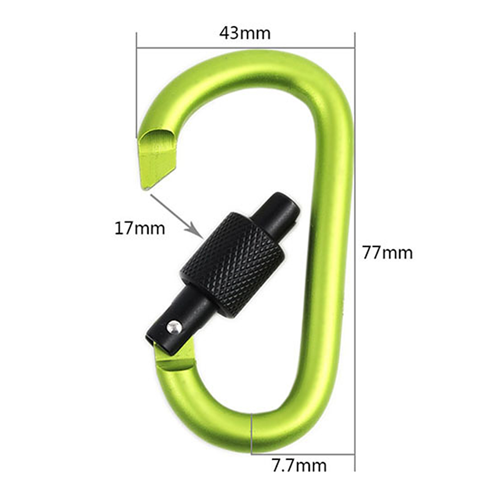 9 Cái Móc Khóa Carabiner Chữ D Bằng Hợp Kim Nhôm Với Vòng Dây Thép