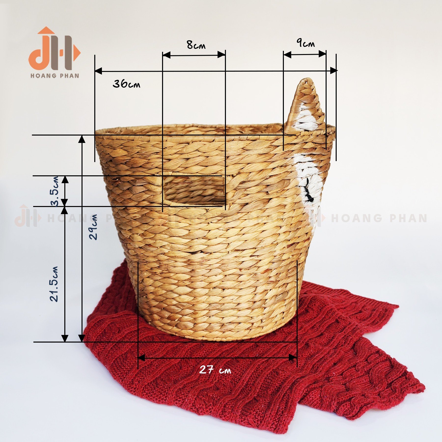 Giỏ Lục Bình Đan Trang Trí Hình Thú - Chú Cáo