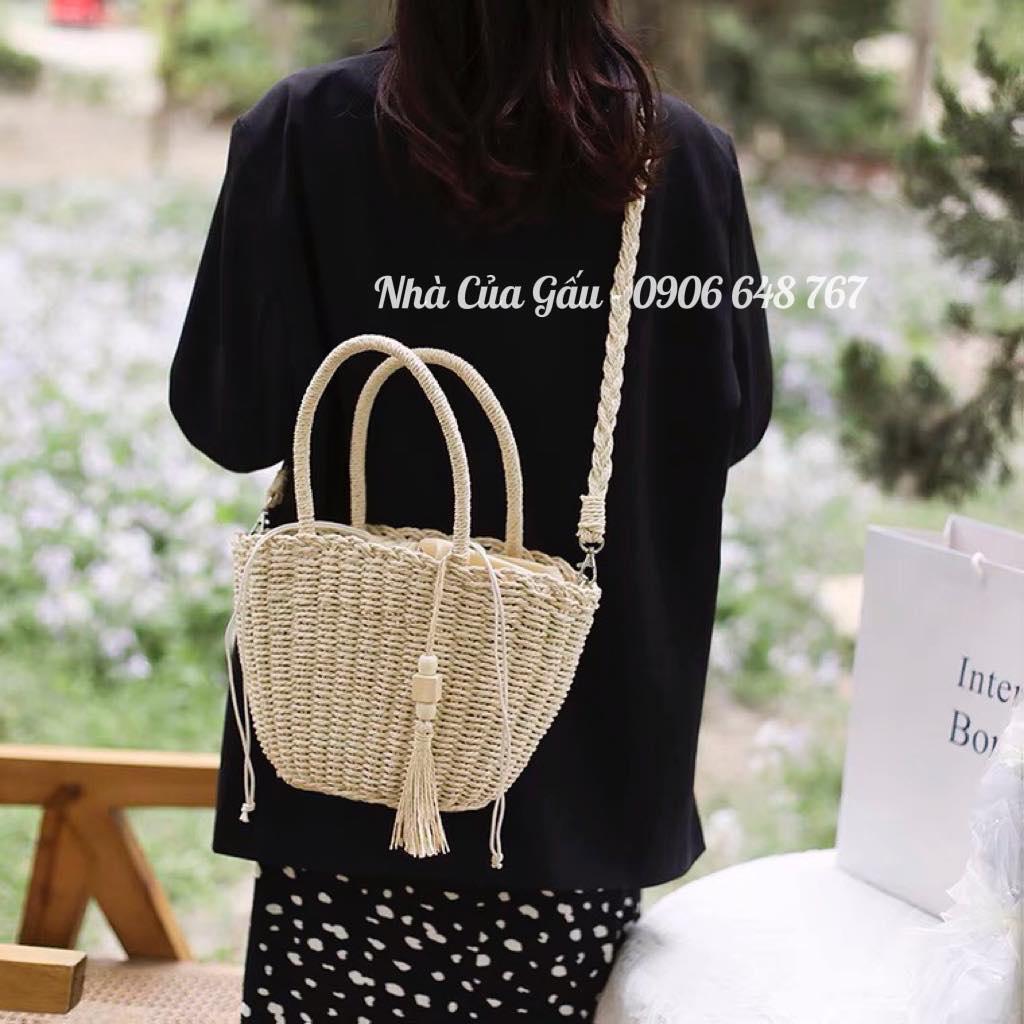 Túi cói size to vừa xách vừa đeo được, form lại đẹp quá chừng luôn đó