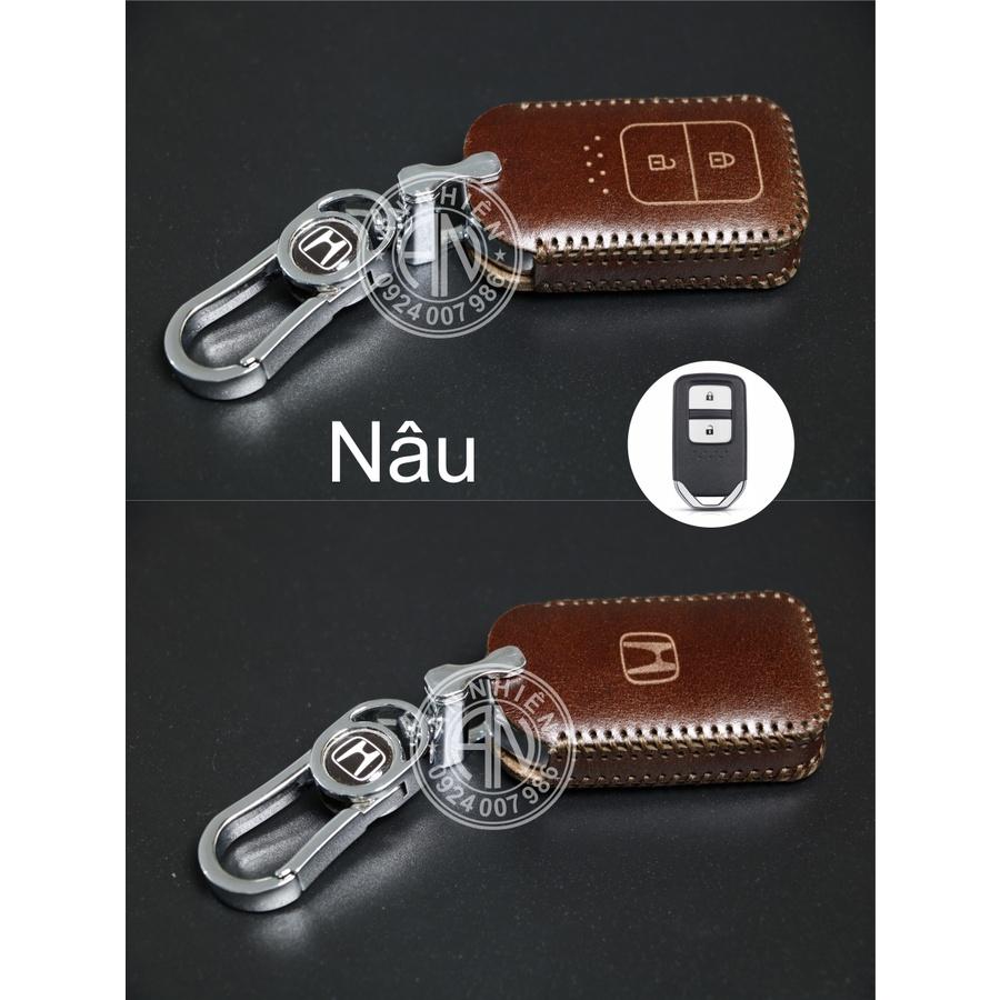 Bọc chìa khoá HRV, CRV 2 nút bấm, Bao da dành cho, ốp chìa khoá da bò, nhiều màu, khâu thủ công