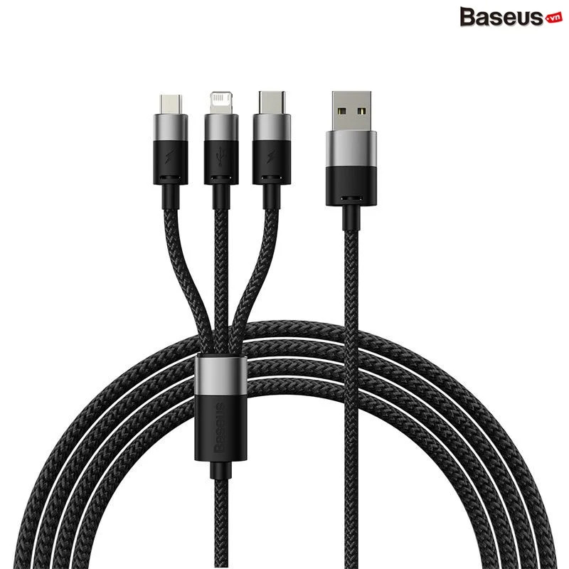 Cáp Sạc Đa Năng Baseus StarSpeed 1-for-3 Fast  Data Cable USB to Micro ipType C - HÀNG CHÍNH HÃNG