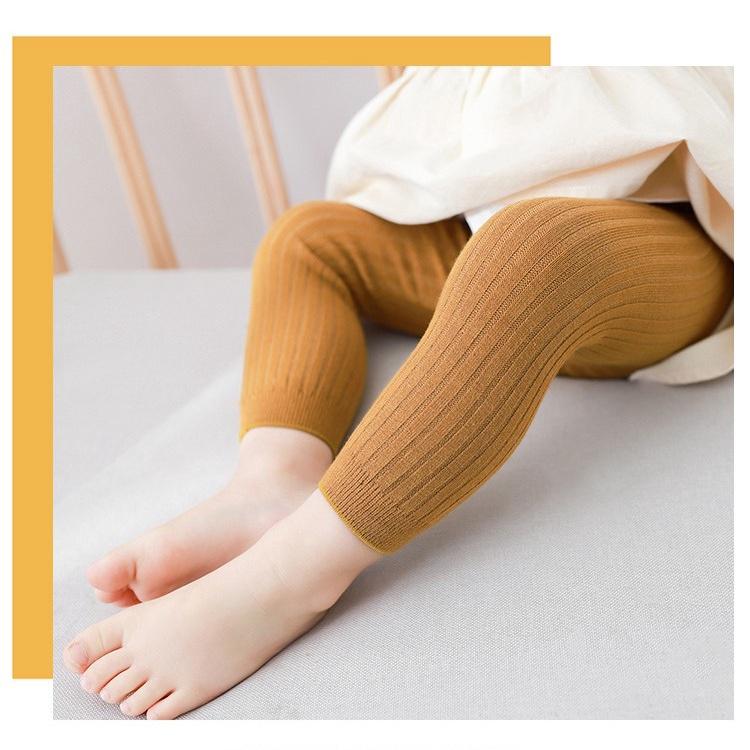 Quần leggings len không bàn thu đông trơn màu cho bé gái size từ 9 tháng đến 3 tuổi