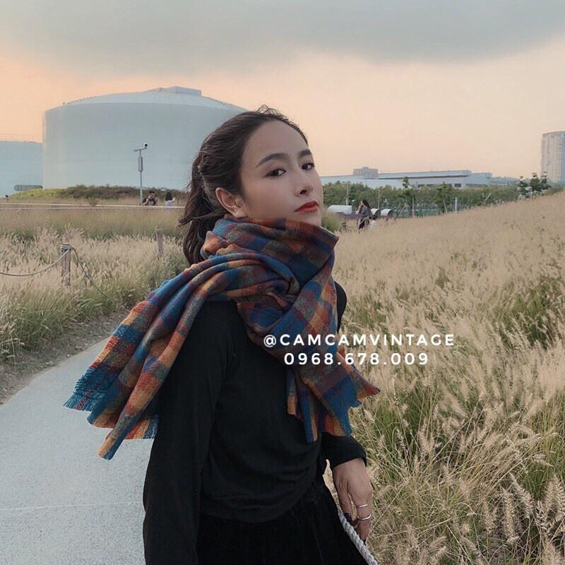 KHĂN QUÀNG CỔ CHOÀNG CỔ NAM NỮ LÔNG THỎ CARO VINTAGE, MỀM MỊN DÀY CỰC ẤM Maxshopdoc