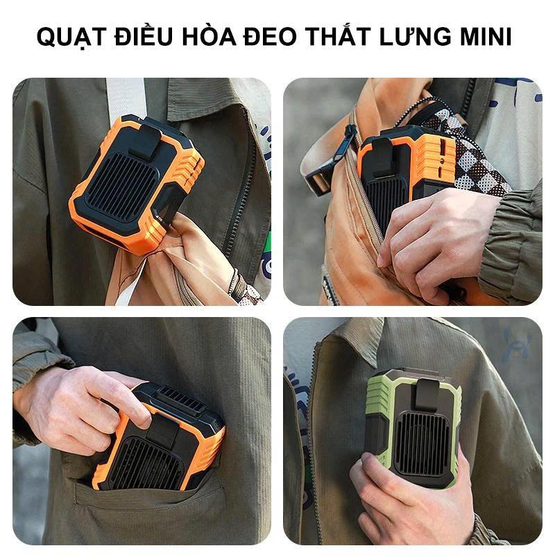 [Màu Ngẫu Nhiên]Quạt Điều Hoà Đeo Thắt Lưng F49 Tích Điện Kiêm Sạc Dự Phòng, Kẹp Hông Công Suất Lớn