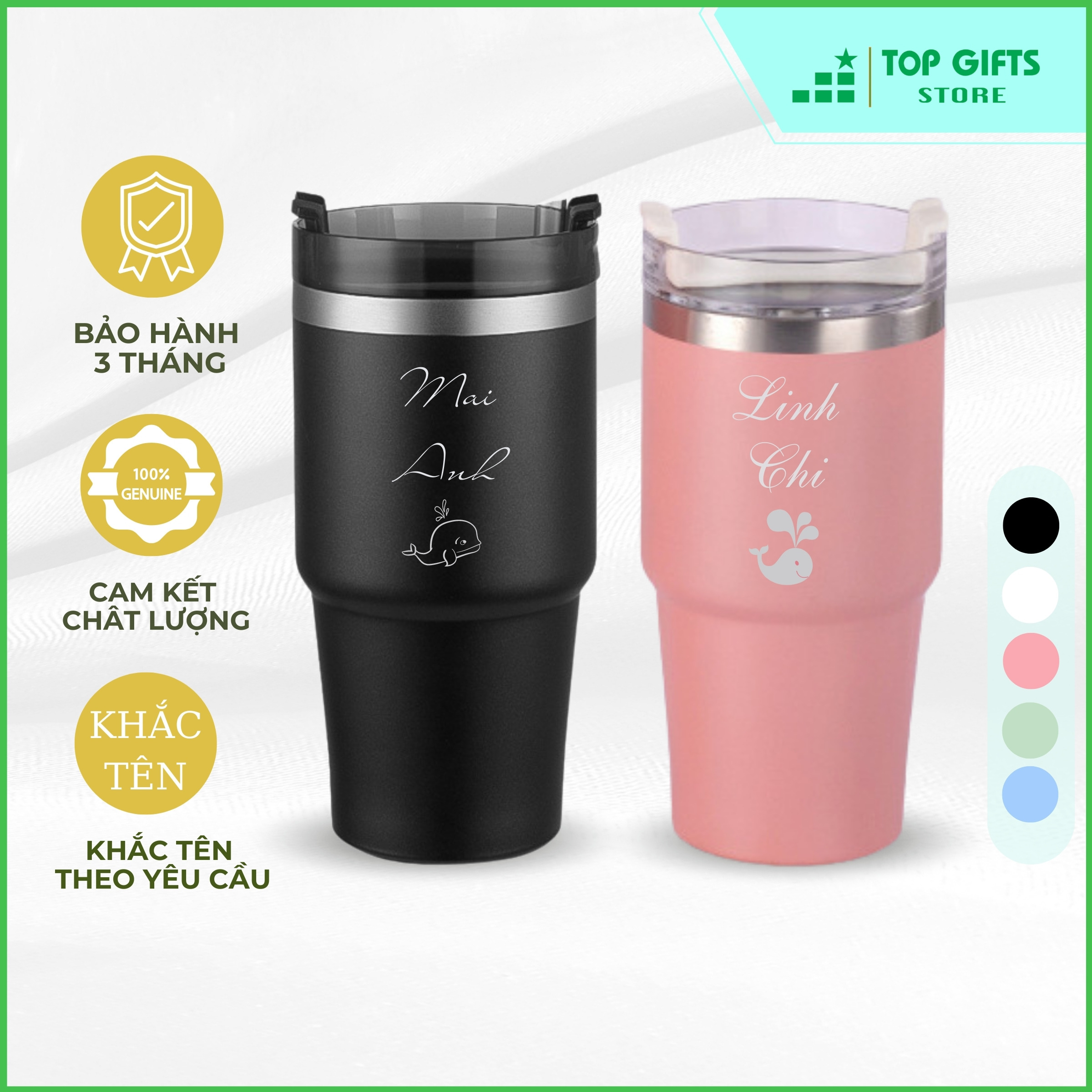 Ly giữ nhiệt khắc tên LGN051 mang đi học, đi làm tiện lợi - Dung tích 600ml - 900ml