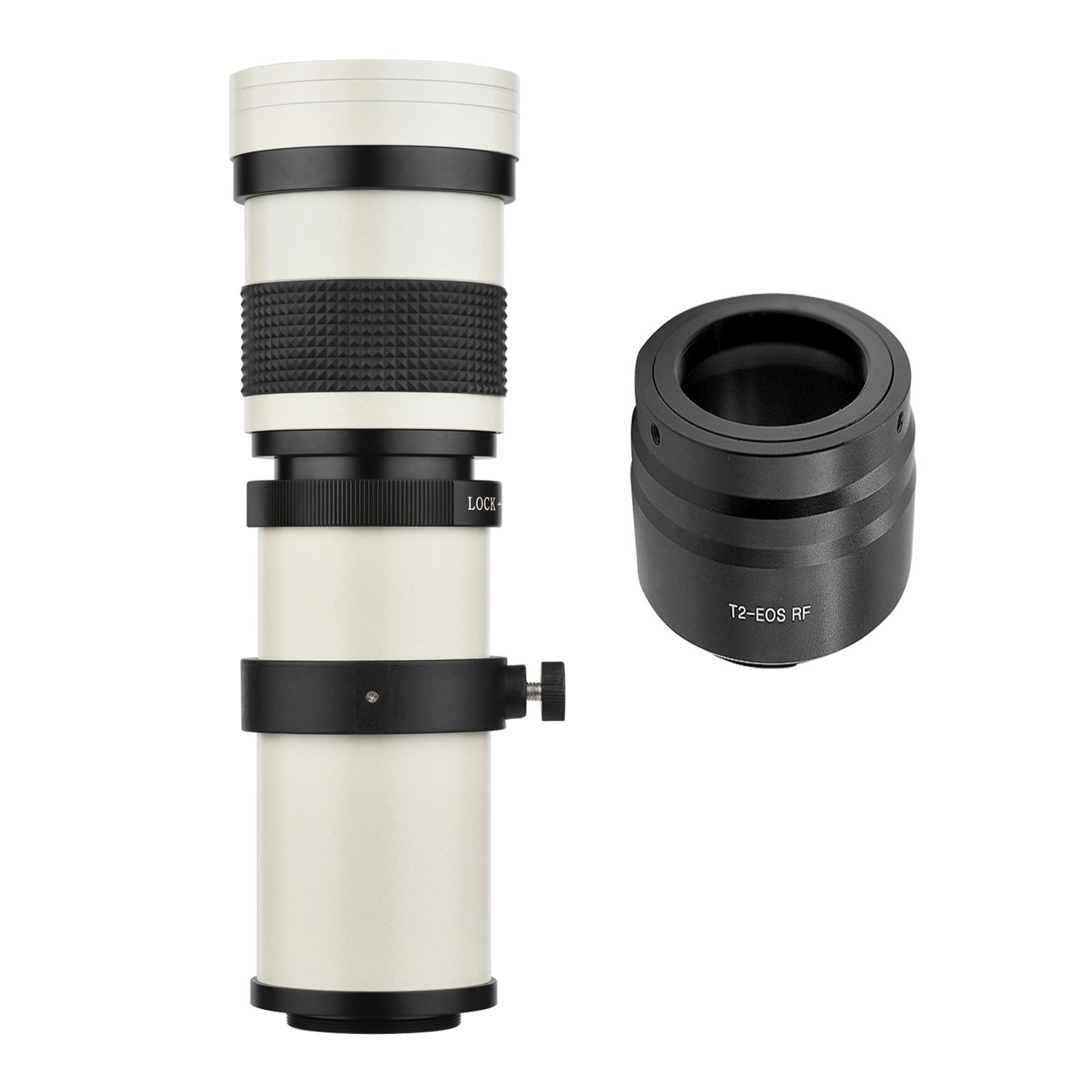 Camera MF Super Telephoto Zoom Lens F/8.3-16 420-800mm T2 Mount with RF-mount Adapter Ring 1/4 Thread Replacement for Canon EOS R/ R3/ R5/ R5C/ R6/ RP RF-Mount Cameras