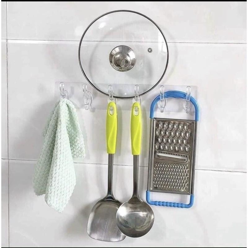 Thanh treo dán tường 6 móc siêu chắc chắn-chịu lực siêu tốt