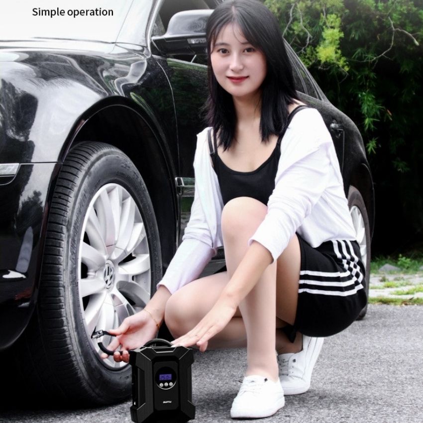 Bơm lốp ô tô điện tử tự ngắt 12v công suất 120w đồng hồ điện tử bơm nhanh khỏe trong 60s